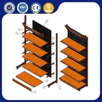 Quality  Heavy Duty Supermarket Metal Shelves Easy Assemble Grocery Store Display Shelves factory