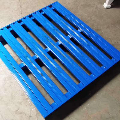1000 - 2000Kg Warehouse Steel Pallet Metal Frame Pallet Customized Color Wear Resistant