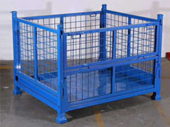 Foldable Structure Warehouse Storage Pallet Box Storage Mesh Bins Powder Coating