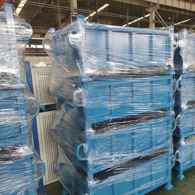 Industrial Grade Steel Grid Metal Pallet Box Powder coated For Warehouse Storage