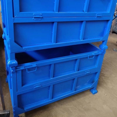 Multiple Colors Stackable Metal Pallet Box Galvanized Steel Wire Mesh Container