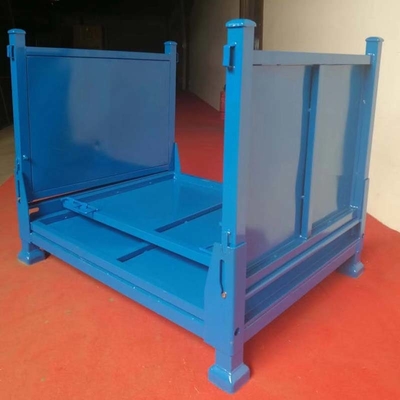 Multiple Colors Stackable Metal Pallet Box Galvanized Steel Wire Mesh Container