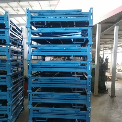 Steel Construction Foldable Wire Mesh Container Easy Organization Industrial Use