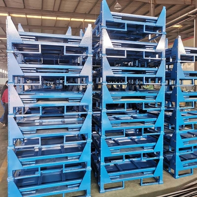 Steel Construction Foldable Wire Mesh Container Easy Organization Industrial Use