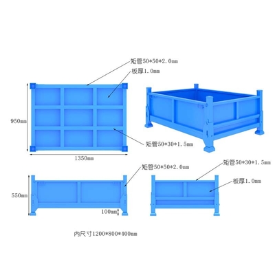 Steel Construction Foldable Wire Mesh Container Easy Organization Industrial Use