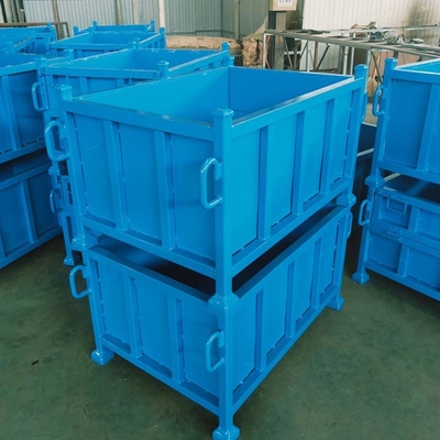 Steel Construction Foldable Wire Mesh Container Easy Organization Industrial Use