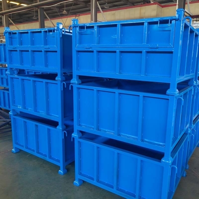 Steel Construction Foldable Wire Mesh Container Easy Organization Industrial Use