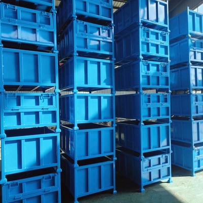 Steel Construction Foldable Wire Mesh Container Easy Organization Industrial Use