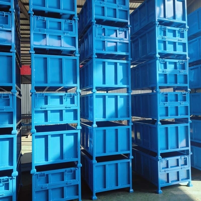 Steel Construction Foldable Wire Mesh Container Easy Organization Industrial Use
