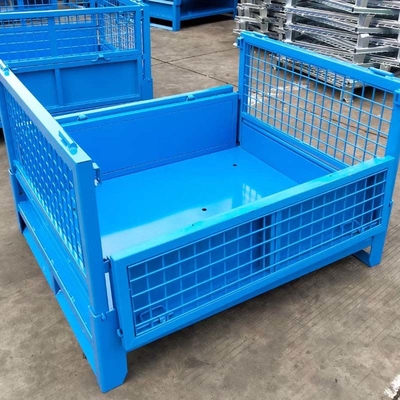 Customized Size Steel Pallet Box Stackable Design For Warehouse Storage