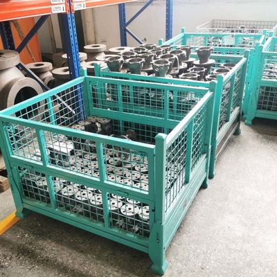 Industrial Warehouse Grid Metal Pallet Box With Foldable And Multiple Colors
