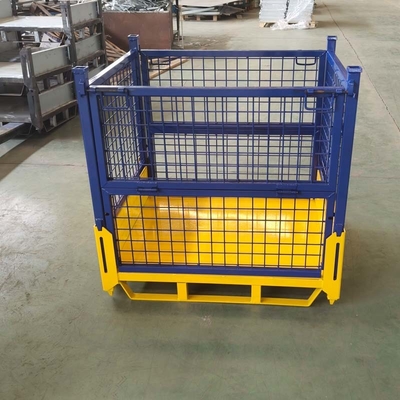 Customized Weight Material Handling Storage Steel Pallet Box Warehouse Storage Cage