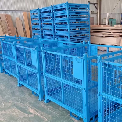 Custom Weight Warehouse Material Metal Pallet Box Space Saving Folding Stackable