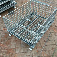 1000x800x840mm Foldable Wire Mesh Cage 800kg-1500kg Steel Wire Container