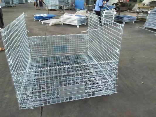 Customized 500kg-800kg Wire Mesh Cages Q235 Steel Industrial Stackable Storage Cage