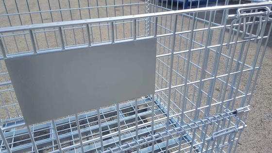 Semi Open Door Design Warehouse Wire Mesh Cages 800x500x500mm Steel Wire Container