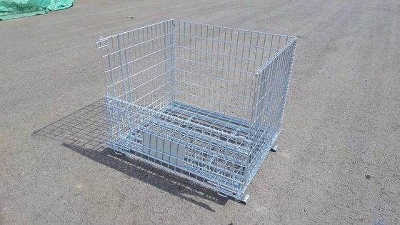 Semi Open Door Design Warehouse Wire Mesh Cages 800x500x500mm Steel Wire Container