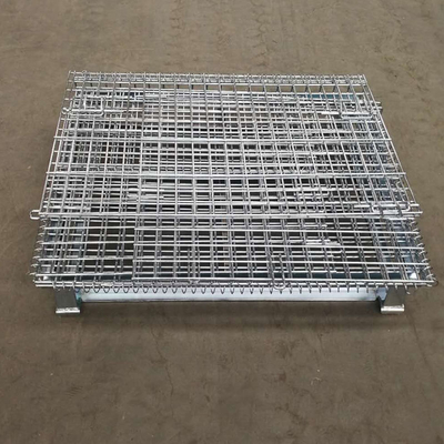 Medium Duty Foldable Stackable Large Wire Mesh Container Rust Resistant 500-1000KG Capacity