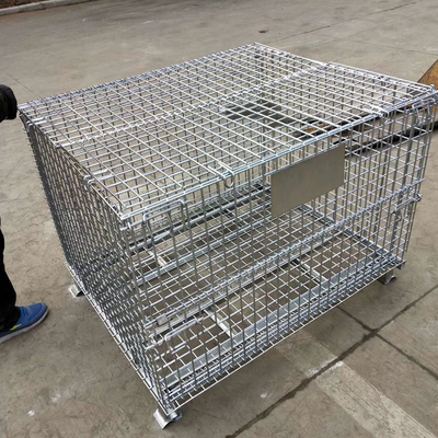 Stackable Design Wire Mesh Cages Containers Rust Proof With 500-1000KG Capacity