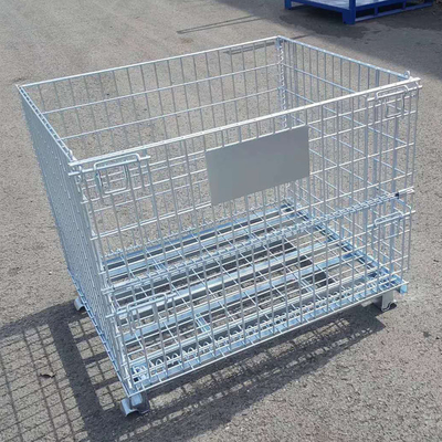 Stackable Design Wire Mesh Cages Containers Rust Proof With 500-1000KG Capacity