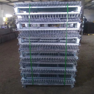Heavy Duty Collapsible Wire Mesh Cages Foldable Structure With Caster Wheels