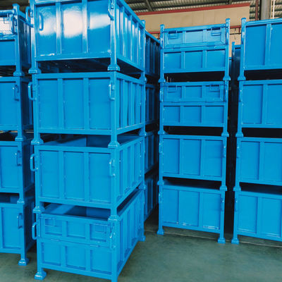 Thùng Pallet Thép Gấp Gọn với Khả Năng Chịu Tải Cao và Thiết Kế Xếp Chồng cho Lưu Trữ Công Nghiệp