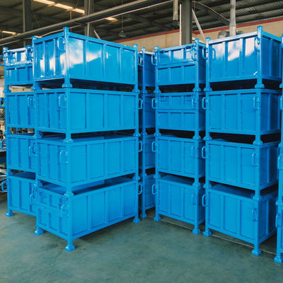 Customizable Industrial Storage Metal Pallet Box For Warehouse Storage Cage