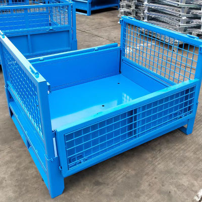 Customizable Industrial Storage Metal Pallet Box For Warehouse Storage Cage
