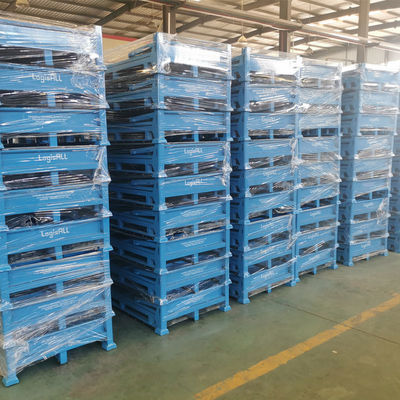 Customizable Industrial Storage Metal Pallet Box For Warehouse Storage Cage