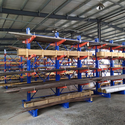 Heavy-Duty Steel Cantilever Rack with Adjustable Cantilever and Single/Double-Sided Design for Industrial Storage