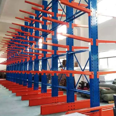 Heavy-Duty Steel Cantilever Rack with Adjustable Cantilever and Single/Double-Sided Design for Industrial Storage