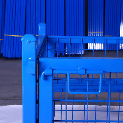 Grid Material Box Metal Turnover Box For Warehouse Storage Metal Mesh Container