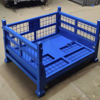 Grid Material Box Metal Turnover Box For Warehouse Storage Metal Mesh Container