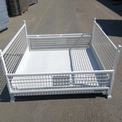 Customized Foldable Metal Pallet Box And  Stackable Storage Cage Industry Parts Warehouse Storage