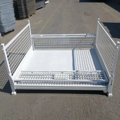 Customized Steel Stackable And Foldable Metal Pallet Box Warehouse Storage Cage