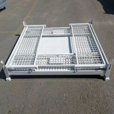 Customized Steel Stackable And Foldable Metal Pallet Box Warehouse Storage Cage