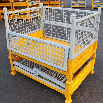 CHINE Boîte à palettes en métal pliable en acier empilable Cage de stockage