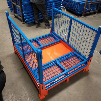 CHINA Foldable Design Metal Pallet Box  Stackable Steel Storage Cage  Storage Mesh Bins