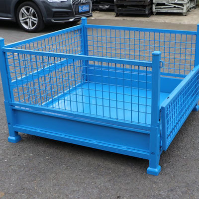 Tùy chỉnh gấp gấp gấp xếp chồng vật liệu lưới kim loại hộp lưu trữ lưới thùng