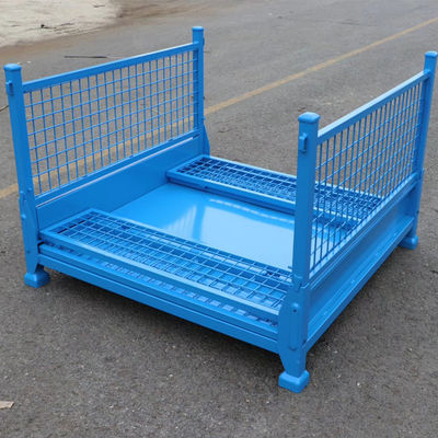 Customized Collapsible Folding Stackable Metal  Grid Material Box Storage Mesh Bins