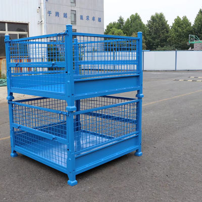 Metal Mesh Cage  Collapsible Wire Mesh Containers Industrial Storage Box Sale For