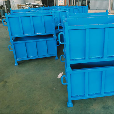 Steel Material Metal Pallet Box Heavy Duty Collapsible Folding Stackable  Material Box
