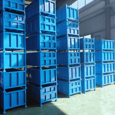 Katlanabilir Tasarım Yüksek Yük Kapasiteli İstiflenebilir Metal Palet Kutusu (Depo Depolama için)