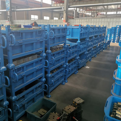 Steel Material Metal Pallet Box Heavy Duty Collapsible Folding Stackable  Material Box