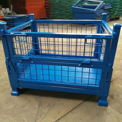 Stackable Steel Storage Mesh Bin Warehouse Storage Cage  Industry Parts Box