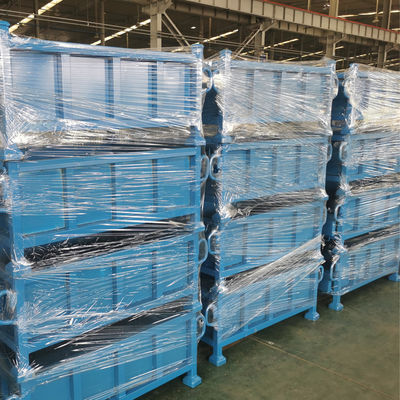Container Foldable Steel Pallet Box For Industry Parts Metal Stack Collapsible Storage Cage