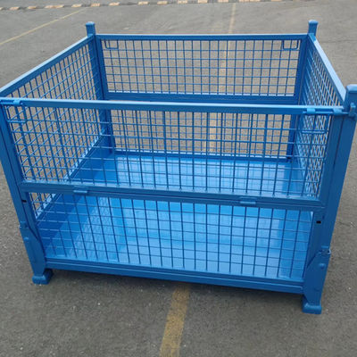 Metal Mesh Cage  Collapsible Wire Mesh Containers Industrial Storage Box Sale For
