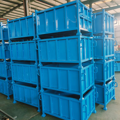High Load Capacity Foldable Metal Pallet Box Warehouse Storage Pallet Box Storage Mesh Bins