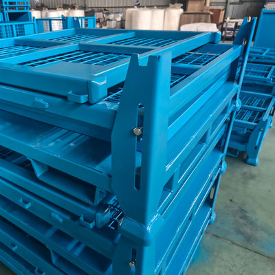 Customized Collapsible Folding Stackable Metal  Grid Material Box Storage Mesh Bins