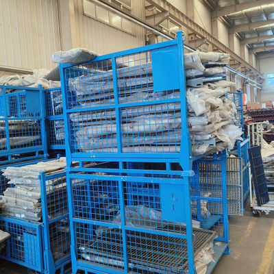 Customized storage mesh bins Warehouse storage pallet box Metal  Material Box Factory